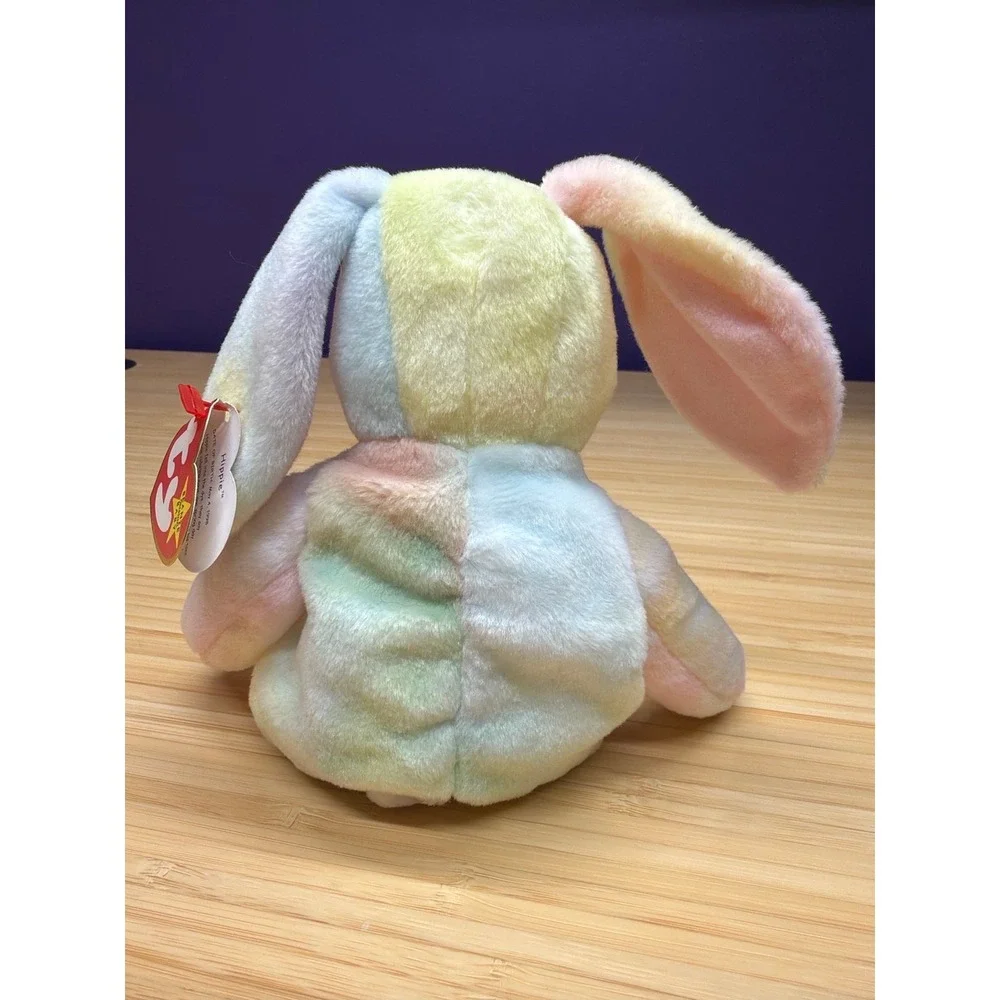 Ty Beanie Baby Hippie Bunny Rabbit 1998 Pastel Tie‎ Dye Plush w Tags